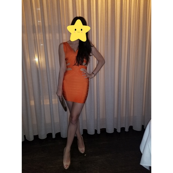 **SOLD**‼ Gorgeous orange cut-out bandage dress - Picture 1 of 1